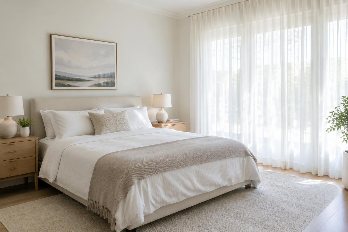 Chambre apaisée et remise en état